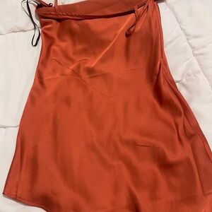 Asymmetrical satin dress